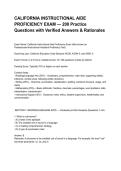 CALIFORNIA INSTRUCTIONAL AIDE PROFICIENCY EXAM &mdash; 200 Practice Questions with Verified Answers & Rationales&period;pdf&NewLine;&NewLine;