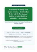 Fundamentals of Nursing Exam Review &colon; 300 Verified Questions with Rationales & Why-Wrong Explanations &vert; NCLEX Nursing Fundamentals Prep &vert; Graded A&plus; &vert; Latest Guidelines