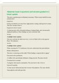 Abdomen Exam 3 questions and answers graded A&plus;&vert;&NewLine;latest update&NewLine;The nurse is performing an abdominal assessment&period; Which action should the nurse&NewLine;perform first&quest;&NewLine;Inspection&NewLine;During auscultation&comma; the nurse hears high-pitched&comma; rushing&comma; tinkling bowel sounds&period;