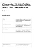 RBT Exam practice WITH CORRECT ACTUAL QUESTIONS AND CORRECTLY WELL DEFINED ANSWERS LATEST ALREADY GRADED A&plus;