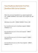 Texas Roadhouse Bartender Final Test Questions With Correct Answers 