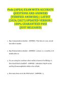 Peds &lpar;APEA&rpar; EXAM WITH ACCURATE QUESTIONS AND ANSWERS &lpar;VERIFIED ANSWERS&rpar; &vert; LATEST &lpar;2026&sol;2027&rpar; UPDATED VERSION &vert; 100&percnt; GUARANTEED PASS &lbrace;JUST RELEASED&rcub;