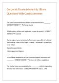 Corporals Course Leadership I Exam Questions With Correct Answers&period;