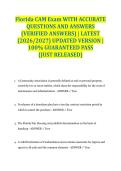 Florida CAM Exam WITH ACCURATE QUESTIONS AND ANSWERS &lpar;VERIFIED ANSWERS&rpar; &vert; LATEST &lpar;2026&sol;2027&rpar; UPDATED VERSION &vert; 100&percnt; GUARANTEED PASS &lbrace;JUST RELEASED&rcub;