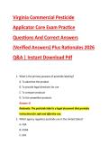Virginia Commercial Pesticide &NewLine;Applicator Core Exam Practice &NewLine;Questions And Correct Answers &NewLine;&lpar;Verified Answers&rpar; Plus Rationales 2026 &NewLine;Q&A &vert; Instant Download Pdf 