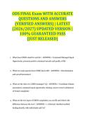 ODS FINAL Exam WITH ACCURATE QUESTIONS AND ANSWERS &lpar;VERIFIED ANSWERS&rpar; &vert; LATEST &lpar;2026&sol;2027&rpar; UPDATED VERSION &vert; 100&percnt; GUARANTEED PASS &lbrace;JUST RELEASED&rcub;