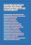 LPN FINAL EXAM 2026 UPDATE&NewLine;QUESTIONS AND CORRECT&NewLine;ANSWERS ALREADY GRADED A&plus;&NewLine;&lpar;BRAND NEW VISION&rpar;