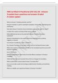 AWS Certified AI Practitioner &lpar;AIF-C01&rpar; 3D - Amazon&NewLine;Translate Exam questions and answers Graded&NewLine;A&plus;&vert;latest update&NewLine;What is Amazon Translate primarily used for&quest;&NewLine;Amazon Translate is used for automatic translation of text while maintaining tone&NewLine;and fluenc