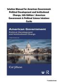 American Government&colon; Political Development and Institutional Change 12th Edition Solutions Manual &vert; Jillson &vert; Complete Chapter Solutions for American Government & Political Science