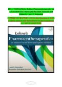 Lehne's Pharmacotherapeutics for Advanced Practice Nurses and Physician Assistants&comma; 2nd Edition&colon; Complete Exam Test Bank &vert; Verified Questions&comma; Answers & Rationales for Comprehensive Exam Success