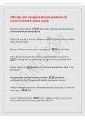 C810 wgu data management Exam questions and&NewLine;answers Graded A&plus;&vert;latest update&NewLine;Data Governance program -The enterprise authority that ensures control&NewLine;and accountability for enterprise data&NewLine;What is the purpose of business intelligence -To provide access t