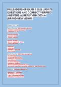 PN LEADERSHIP EXAM 2 2026 UPDATE&NewLine;QUESTIONS AND CORRECT VERIFIED&NewLine;ANSWERS ALREADY GRADED A&plus;&NewLine;&lpar;BRAND NEW VISION&rpar;