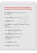 C810 Key words&comma; Definitions&comma; Cohorts&comma; Preassessment&NewLine;Exam questions and answers Graded A&plus;&vert;latest update&NewLine;HCPCS -Healthcare Common Procedure Coding System&NewLine;-Claim reimbursement&NewLine;Morphology -Refers to the size of a tumor&NewLine;FDA -Developed NDC&NewLine;IHTSDO -Interna