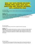 WGU C207 Data-Driven Decision Making OA Final Exam Questions&comma; Answers and Rationales 2027