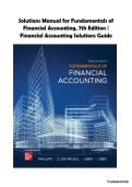 Fundamentals of Financial Accounting 7th Edition Solutions Manual &vert; Phillips &vert; Complete Chapter Solutions for Financial Accounting