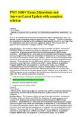 PMT 3600V Exam 2&vert;Questions and Answers&vert;Latest Update with complete solution&NewLine;
