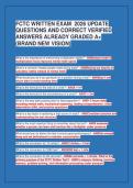 FCTC WRITTEN EXAM 2026 UPDATE&NewLine;QUESTIONS AND CORRECT VERIFIED&NewLine;ANSWERS ALREADY GRADED A&plus;&NewLine;&lpar;BRAND NEW VISION&rpar;