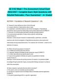 GE 5103 Week 1 Pre-Assessment Actual Exam 2026&sol;2027 &vert; Complete Exam-Style Questions with Detailed Rationales &vert; Pass Guaranteed &ndash; A&plus; Graded