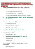 WGU D522 Comprehensive Python Programming Exam Review 2026 &vert; Questions & Correct Answers &vert; Latest Update &vert; Graded A&plus;