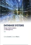 Test Bank for Database Systems Design Implementation & Management 12th Edition Coronel & Morris A&plus; Grades