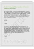 Disaster nursing- NCLEX Exam questions and answers&NewLine;Graded A&plus;&vert;latest update&NewLine;The answer is C&colon; Red&period; The red tag indicates the patient must be seen first because&NewLine;they have life-threatening injuries&comma; but could survive if treated quickly&period; The patient&NewLine;is sti