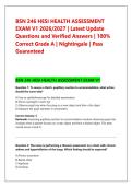 BSN 246 HESI HEALTH ASSESSMENT &NewLine;EXAM V1 2026&sol;2027 &vert; Latest Update &NewLine;Questions and Verified Answers &vert; 100&percnt; &NewLine;Correct Grade A &vert; Nightingale &vert; Pass &NewLine;Guaranteed