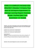 CHEM 219 COMPLETE PACKAGE DEAL &NewLine;2026&sol;2027 &vert; Modules 1-8 Exams&comma; Final &NewLine;Exam & Lab Reports Experiments 1-8 &NewLine;&vert; Portage Learning Organic Chemistry &NewLine;Bundle &vert; Verified Q&A &vert; Pass &NewLine;Guaranteed - A&plus; Graded