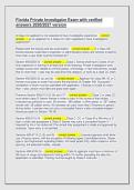 Florida Private Investigator Exam with verified &NewLine;answers 2026&sol;2027 version