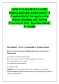 CHEM 219 LAB REPORT & NOTES &NewLine;BUNDLE 2026&sol;2027 &vert; Experiments 1-8 &NewLine;Complete Guide &vert; Portage Learning &NewLine;Organic Chemistry Lab &vert; Verified &NewLine;Procedures & Data &vert; Pass Guaranteed -&NewLine;A&plus; Graded