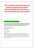 CMN 574 EXAM 1 STUDY GUIDE 2025&sol;2026 &NewLine;COMPLETE QUESTIONS AND CORRECT &NewLine;DETAILED ANSWERS WITH RATIONALES &vert;&vert; &NewLine;100&percnt; GUARANTEED PASS LATEST VERSION