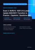  NUR 210 Transition to Practice Capstone Exam 3 Actual 2026&sol;2027 &ndash; 100&percnt; Verified &vert; Detailed Rationales &ndash; Pass Guaranteed &ndash; A&plus; Graded