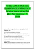 FLORIDA LAW EXAM 2026&sol;2027 &vert; &NewLine;Physical Therapy Jurisprudence &vert; &NewLine;Verified Q&A with Rationales &vert; &NewLine;Pass Guaranteed - A&plus; Graded