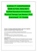 FLORIDA LAWS AND RULES EXAM &NewLine;ACTUAL 2026&sol;2027 &vert; Verified &NewLine;Questions & Answers &vert; Nursing &NewLine;Legal Review &vert; Pass Guaranteed -&NewLine;A&plus; Graded