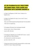 ATI RN PHARMACOLOGY PROCTORED&NewLine;TEST BANK FINAL STUDY GUIDE 2026&NewLine;QUESTIONS WITH ANSWERS GRADED A&plus;