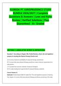 FLORIDA PT JURISPRUDENCE &NewLine;EXAM ACTUAL 2026&sol;2027 &vert; &NewLine;Verified Questions & Answers &vert; &NewLine;Physical Therapy Law Review &vert; Pass &NewLine;Guaranteed - A&plus; Graded