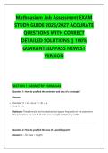 Mathnasium Job Assessment EXAM &NewLine;STUDY GUIDE 2026&sol;2027 ACCURATE &NewLine;QUESTIONS WITH CORRECT &NewLine;DETAILED SOLUTIONS &vert;&vert; 100&percnt; &NewLine;GUARANTEED PASS NEWEST &NewLine;VERSION