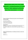 MEDICATION AIDE STATE TEST EXAM &NewLine;2026&sol;2027 &vert; Verified Questions & Correct &NewLine;Answers &vert; 100&percnt; Updated Certification &NewLine;Prep &vert; Pass Guaranteed - A&plus; Graded
