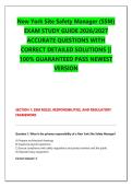 New York Site Safety Manager &lpar;SSM&rpar; &NewLine;EXAM STUDY GUIDE 2026&sol;2027 &NewLine;ACCURATE QUESTIONS WITH &NewLine;CORRECT DETAILED SOLUTIONS &vert;&vert; &NewLine;100&percnt; GUARANTEED PASS NEWEST &NewLine;VERSION