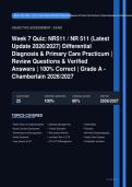 NR 511 Differential Diagnosis Primary Care Practicum Week 7 Quiz Actual 2026&sol;2027 &ndash; 100&percnt; Verified &vert; Detailed Rationales &ndash; Pass Guaranteed &ndash; A&plus; Graded