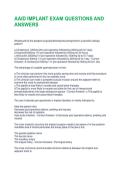 AAID IMPLANT EXAM QUESTIONS AND ANSWERS
