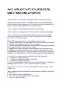 AAID IMPLANT MAXI COURSE EXAM QUESTIONS AND ANSWERS