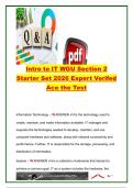 WGU Introduction to Information Technology &lpar;D322&rpar; &vert; Section 2 &vert; 80&plus; Expert-Verified Exam Questions & Answers &vert; IT Fundamentals&comma; Computer Systems&comma; Networking&comma; Information Systems & IT Careers &vert; Western Governors University &lpar;WGU&rpar;