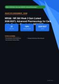 NR 566 Advanced Pharmacology for Care of the Family Week 2 Quiz Actual 2026&sol;2027 &ndash; 100&percnt; Verified &vert; Detailed Rationales &ndash; Pass Guaranteed &ndash; A&plus; Graded
