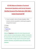 ATI RN Maternal Newborn Proctored &NewLine;Assessment Questions and Correct Answers &NewLine;&lpar;Verified Answers&rpar; Plus Rationales 2026 Q&A &vert; &NewLine;Instant Download Pdf 