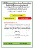 BSIS Firearm Written Exam Practice Exam &NewLine;California Bureau of Security and &NewLine;Investigative Services &lpar;BSIS&rpar; Exposed &NewLine;Firearm Permit  Written Exam &NewLine; 2026&sol;2027 Academic Year
