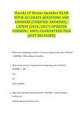 Florida LP Master Qualifier EXAM WITH ACCURATE QUESTIONS AND ANSWERS &lpar;VERIFIED ANSWERS&rpar; &vert; LATEST &lpar;2026&sol;2027&rpar; UPDATED VERSION &vert; 100&percnt; GUARANTEED PASS &lbrace;JUST RELEASED&rcub;