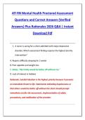 ATI RN Mental Health Proctored Assessment &NewLine;Questions and Correct Answers &lpar;Verified &NewLine;Answers&rpar; Plus Rationales 2026 Q&A &vert; Instant &NewLine;Download Pdf 