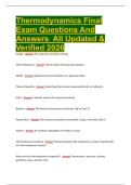Thermodynamics  latest 2026 &vert; 2027 package deal Questions and Answers All Verified