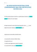 SSI OPEN WATER DIVER FINAL EXAM&NewLine;&vert;COMPREHENSIVE Q&A FOR CERTIFICATION&NewLine;SUCCESS 2026&NewLine;