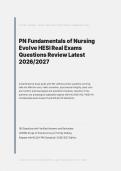 PN EVOLVE HESI FUNDAMENTALS EXAM 2026&sol;2027 &vert; 180&plus; Latest Questions with Correct Answers &vert; LPN HESI Review &vert; Pass Guaranteed - A&plus; Graded&NewLine;&NewLine;